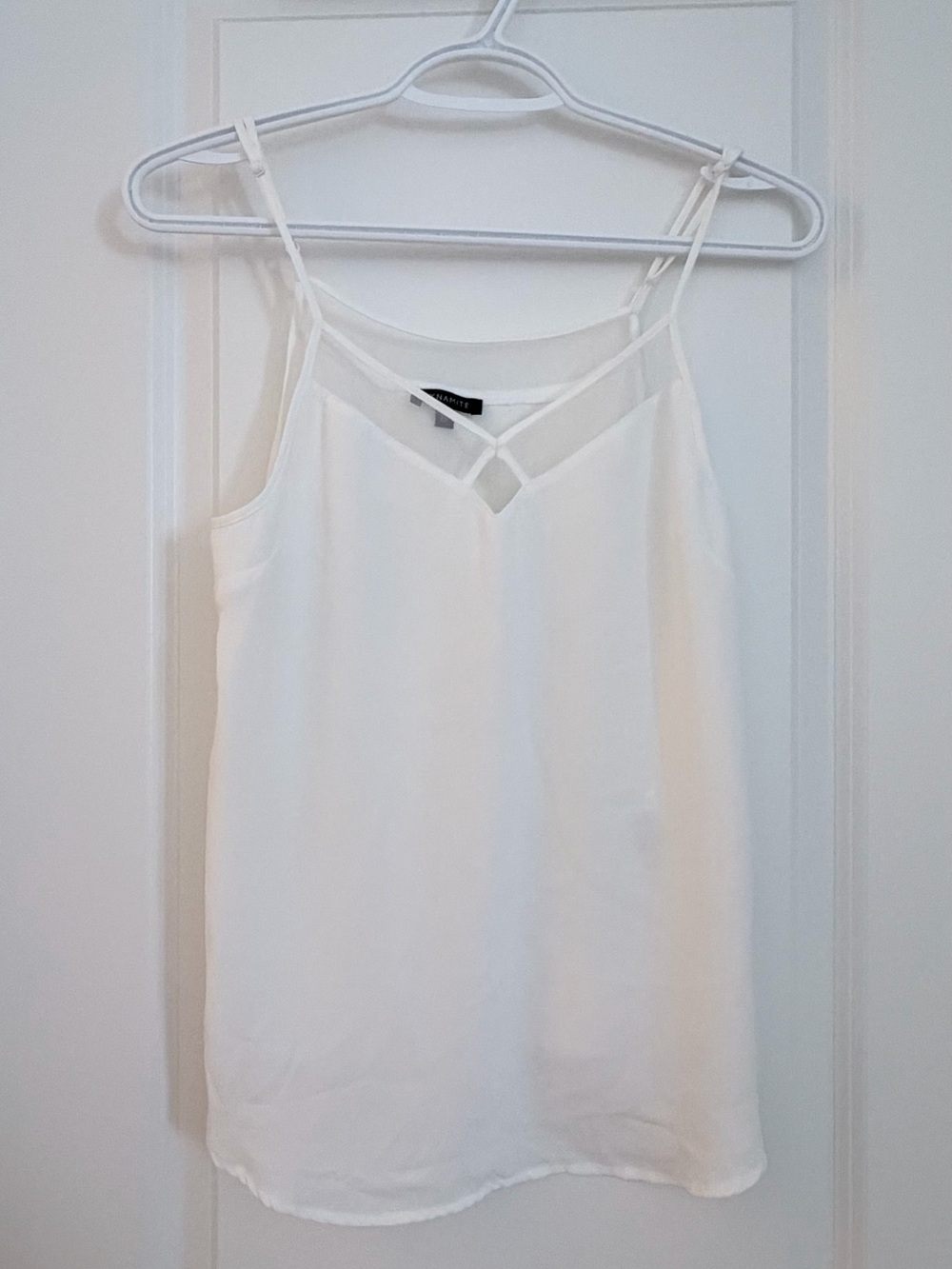 Dynamite White Double-Strap V-Detail Camisole